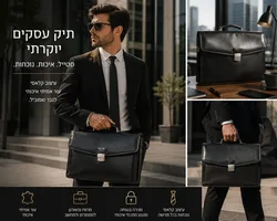 תיק עסקים יוקרתי מעור Daniel שחור