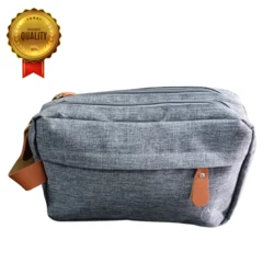 תיק רחצה איפור בד אפור