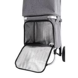 תיק לקניות צידנית עם 2 תאים על גלגלים