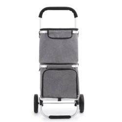 תיק לקניות צידנית עם 2 תאים על גלגלים