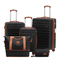סט מזוודות מתרחבות מבית CABIN FLUX דגם Celine + תיק נסיעות ורחצה בצבע שחור