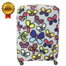 כיסוי למזוודה מידות גדול בינוני וקטן 28 24 20 בצבעים אופנתיים עם הדפסים במראה פרפרים צבעוניים